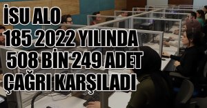 İSU ALO 185 2022 YILINDA 508 BİN 249 ADET ÇAĞRI KARŞILADI