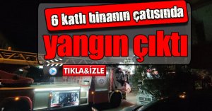 6 katlı binanın çatısında yangın çıktı