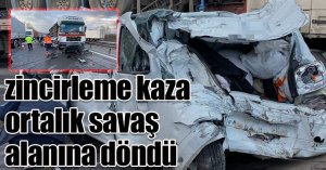 TEM’de 9 araçlı zincirleme kaza, ortalık savaş alanına döndü