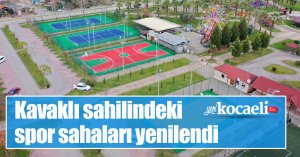 Kavaklı sahilindeki spor sahaları yenilendi