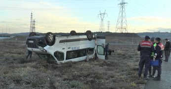 İşçi servisi takla attı: 9 yaralı