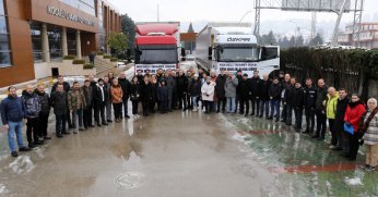 KOTO’nun yardım TIR’ları yola çıktı:  Gün birlik olma günüdür 
