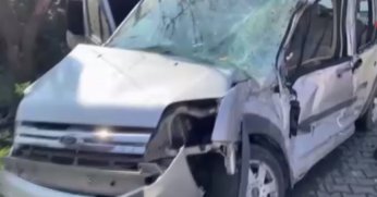 Yolcu dolu tur otobüsü ile hafif ticari araç çarpıştı: 7 yaralı