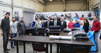 Kocaeli'de üretilen uyku tulumları Hatay'da