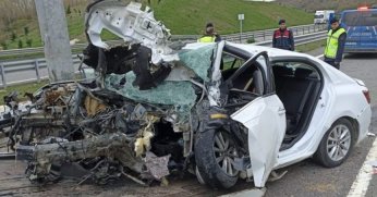 Kuzey Marmara'da feci kaza: Motor, otomobilden ayrılarak yola savruldu