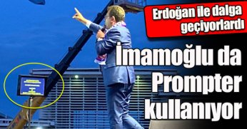 İmamoğlu'da Prompter kullanıyor