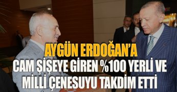 AYGÜN ERDOĞAN’A CAM ŞİŞEYE GİREN %100 YERLİ VE MİLLİ ÇENESUYU TAKDİM ETTİ