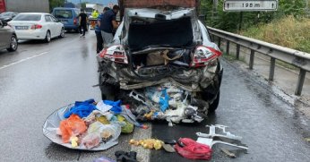 TEM'de 13 araç zincirleme kazaya karıştı, trafik felç oldu: 5 yaralı