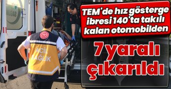 TEM'de hız gösterge ibresi 140'ta takılı kalan otomobilden 7 yaralı çıkarıldı