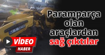 Paramparça olan araçlardan sağ çıktılar