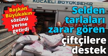 Selden tarlaları zarar gören çiftçilere destek