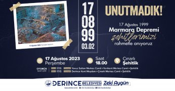 Deprem şehitlerimiz dualarla anılacak