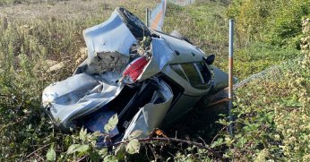 Kuzey Marmara Otoyolu'nda kontrolden çıkan araç takla attı