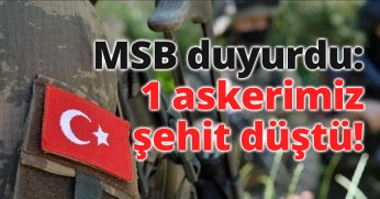 MSB duyurdu: 1 askerimiz şehit düştü!