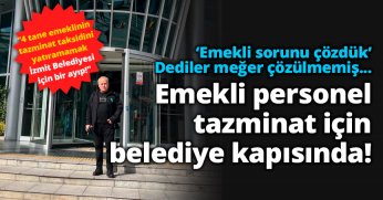 Emekli personel tazminat için belediye kapısında 