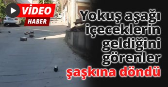 Yokuş aşağı içeceklerin geldiğini görenler şaşkına döndü
