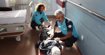 Hastanede heyecan dolu tatbikat