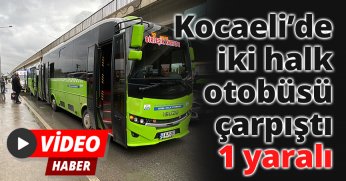 Kocaeli’de iki halk otobüsü çarpıştı: 1 yaralı