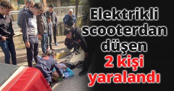 Elektrikli scooterdan düşen 2 kişi yaralandı