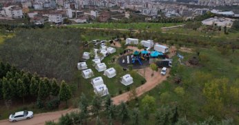 Afete hazırlıkta bir ilk: Geçici barınma alanı yapıldı