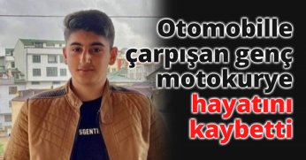 Otomobille çarpışan genç motokurye hayatını kaybetti
