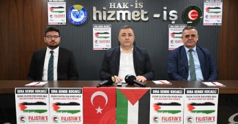 HAK-İŞ’ten Kocaeli’de Filistin’e destek mitingi