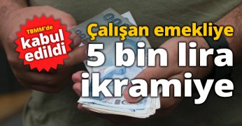 Çalışan emekliye 5 bin lira ikramiye TBMM'de kabul edildi