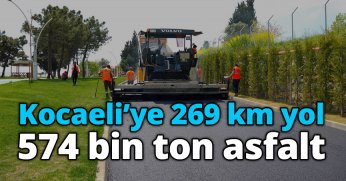 Kocaeli’ye 269 km yol, 574 bin ton asfalt