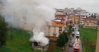 Yaşlı çiftin evinde yangın paniği