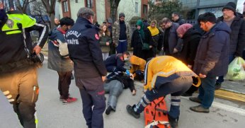 Otomobilin çarptığı kadın yaralandı