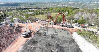 Teleferik otoparkı için ilk temel betonu atıldı