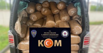 Kocaeli'de 1 ton 100 kilo gümrük kaçağı tütün ele geçirildi