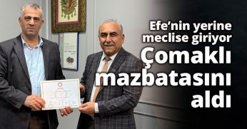 Çetin Çomaklı Mazbatasını Aldı