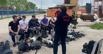 Tekirdağ’dan gelip itfaiyeden eğitim aldılar