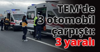 TEM’de 3 otomobil çarpıştı: 3 yaralı