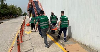 Büyükşehir İtfaiyesinden Ege Profil personeline eğitim