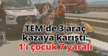 TEM'de 3 araç kazaya karıştı: 1'i çocuk 7 yaralı