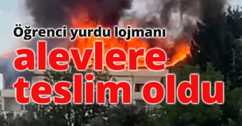 Öğrenci yurdu lojmanı alevlere teslim oldu