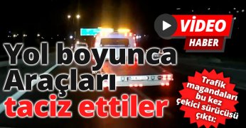 İki otomobil sürücüsünü yol boyunca taciz ettiler