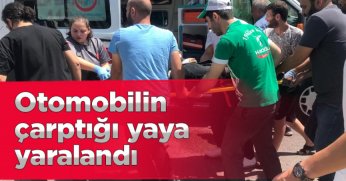 Otomobilin çarptığı yaya yaralandı