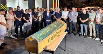 Kazada ölen itfaiye personeli için tören düzenlendi