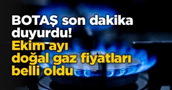 Ekim ayı doğal gaz fiyatları belli oldu