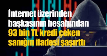 İnternet üzerinden başkasının hesabından 93 bin TL kredi çeken sanığın ifadesi şaşırttı