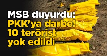 MSB duyurdu: PKK'ya darbe! 10 terörist yok edildi