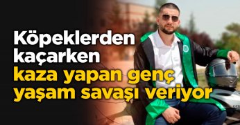 Köpeklerden kaçarken kaza yapan genç yaşam savaşı veriyor