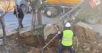 Kazı çalışması sırasında doğal gaz borusu delindi