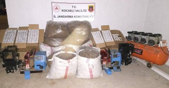 600 kilo kaçak tütün ve 105 bin makaron ele geçirildi