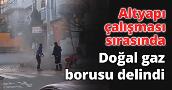 Doğal gaz borusu delindi