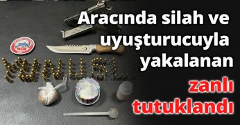 İzmit'te aracında silah ve uyuşturucuyla yakalanan zanlı tutuklandı