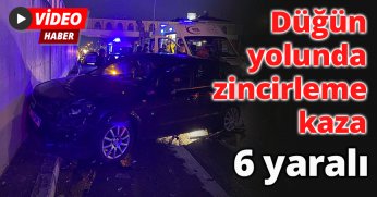 Düğün yolunda zincirleme kaza: 6 yaralı